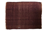 Handwoven vintage Turkish Kilim square rug, deep wine burgundy with subtle woven texture, 2'5