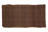Hand-woven Vintage Turkish Kilim rug, chocolate and coffee brown, with subtle warp and weft, 2'4