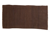 Hand woven vintage Turkish Kilim runner in dark chocolate and coffee brown tones, 2'3
