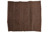 Hand woven vintage Turkish Kilim rug, coffee brown with ivory striations, 2'7