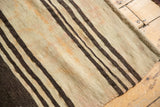Vintage Turkish Kilim rug with striated abrashes in ivory and coffee brown stripes.
