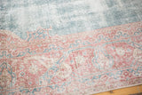 Distressed texture of the blush rose border pattern and ocean green field.