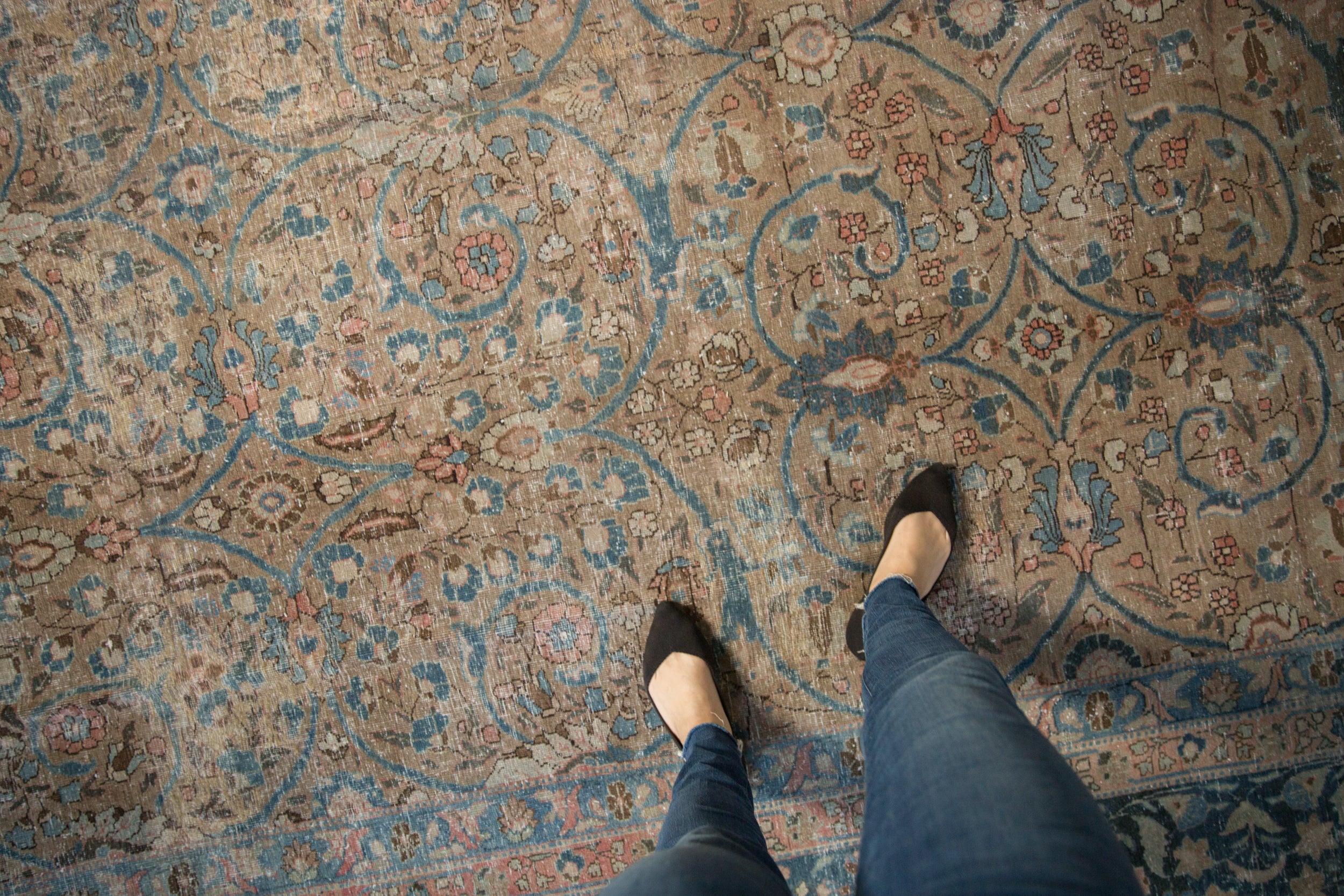 9x13 Vintage Distressed Tabriz Carpet // ONH Item ee003459 Image 1