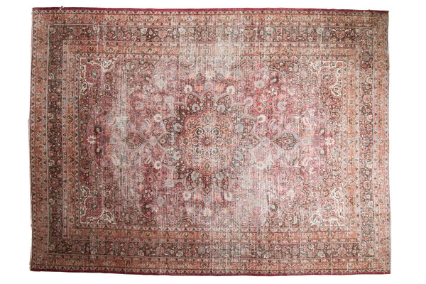 8'10" x 12' Vintage Distressed Meshed Carpet / Item ee003462 image 1