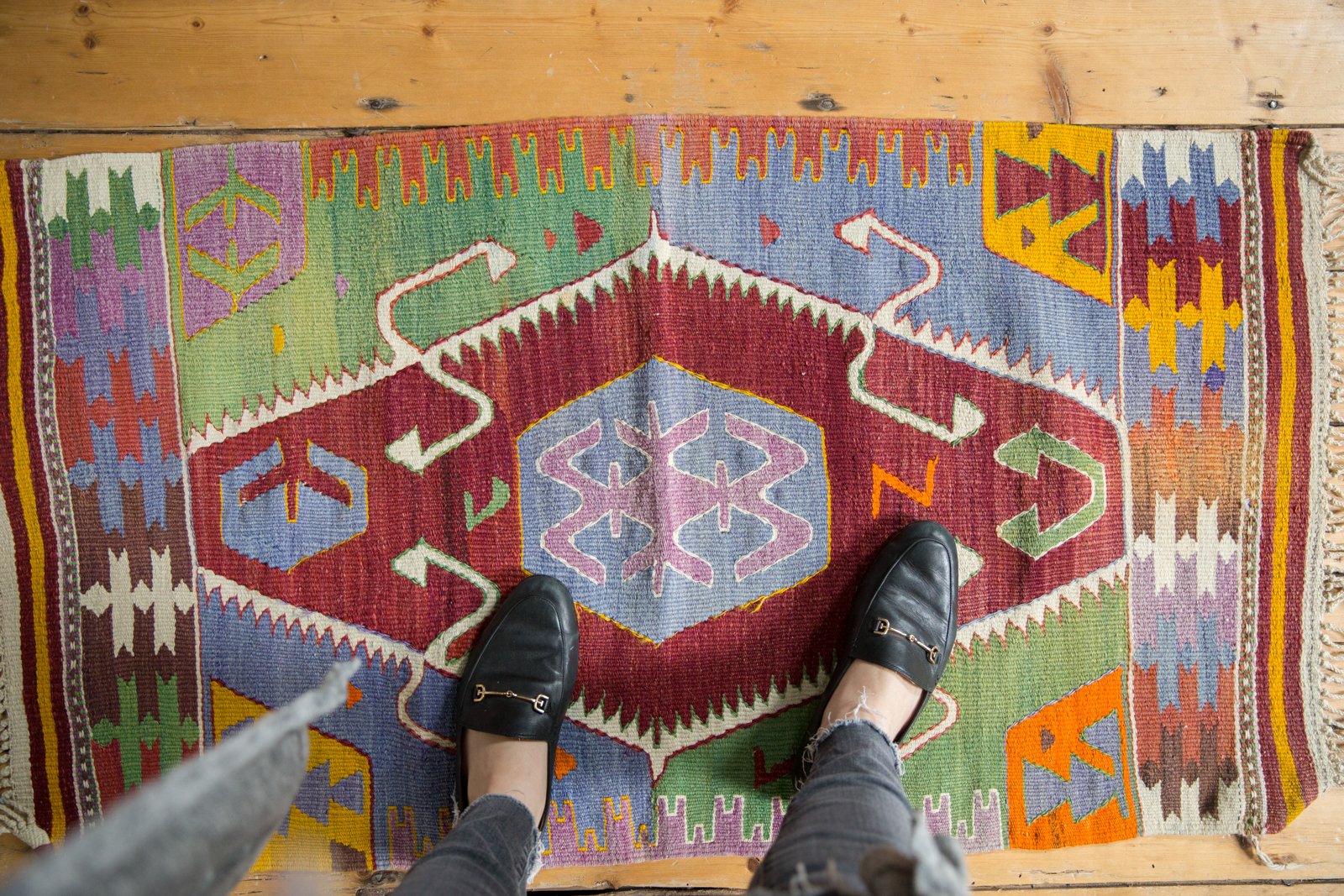 2x4 Vintage Turkish Kilim Rug Runner // ONH Item ee003469 Image 1