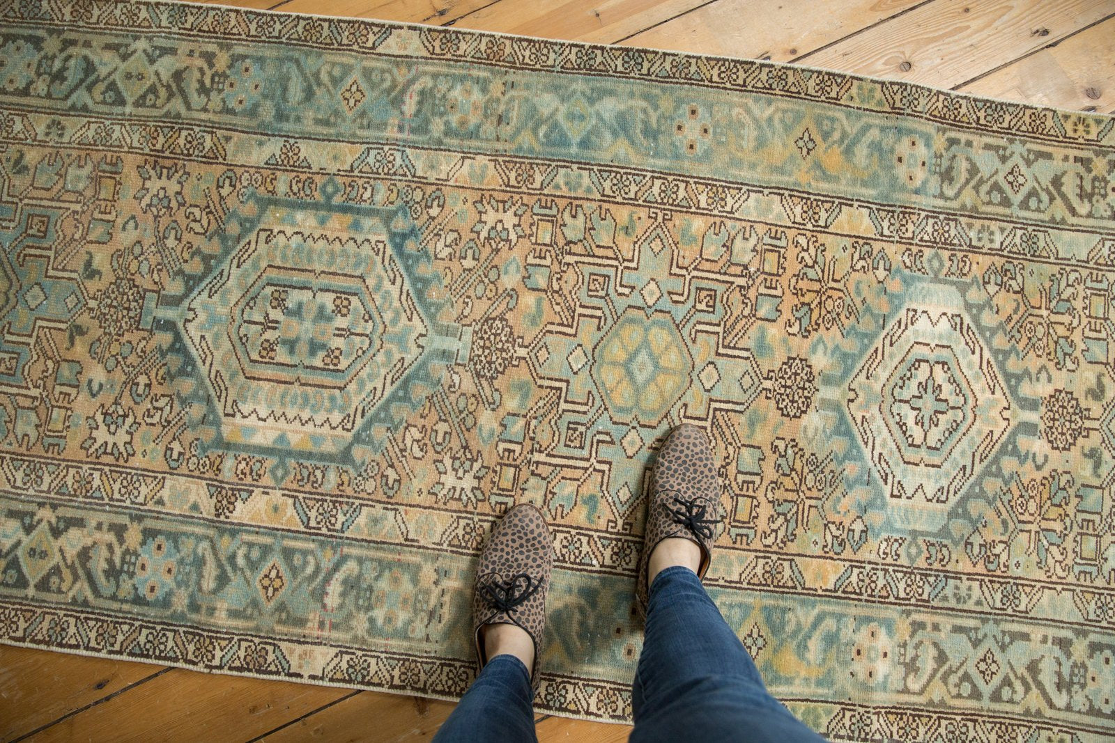 3x11.5 Vintage Distressed Karaja Rug Runner // ONH Item ee003494 Image 1