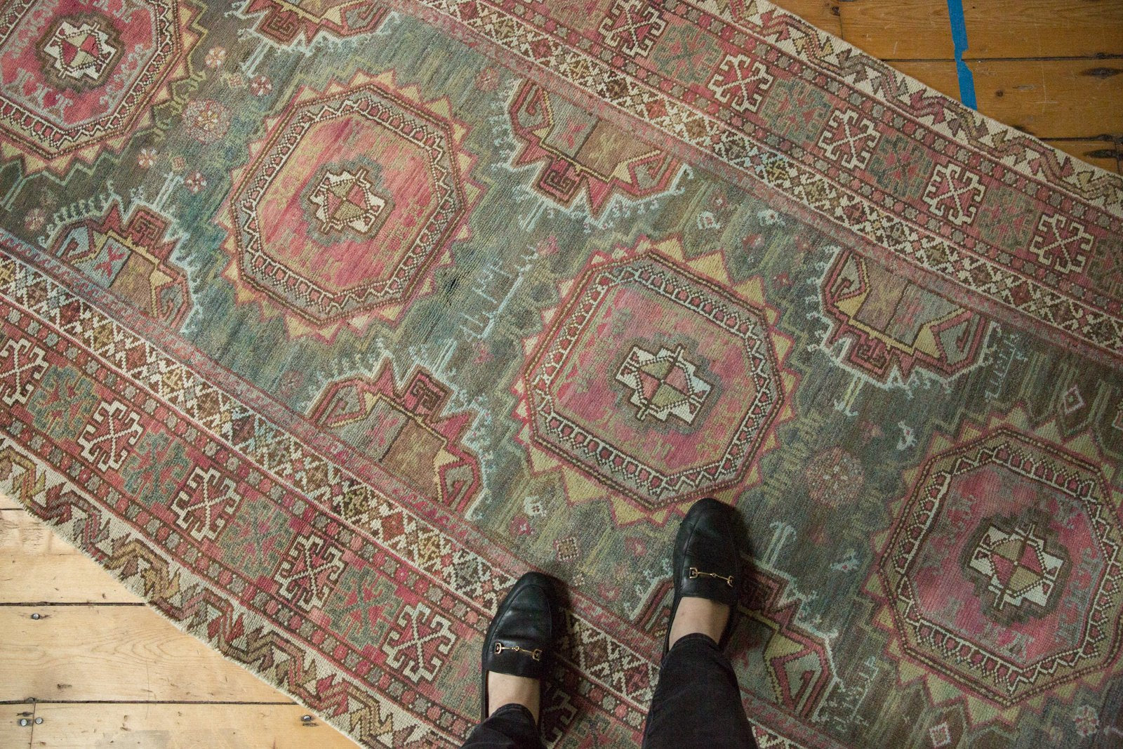 4.5x9.5 Vintage Distressed Oushak Rug Runner // ONH Item ee003497 Image 1