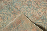 Vintage Distressed Borchalou rug corner with low pile, visible knot heads, and hand-knotted foundation.