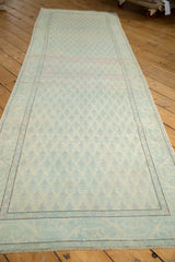 Distressed vintage Serbend runner, repeating Mir Boteh pattern, powder blue and raspberry abrashes.