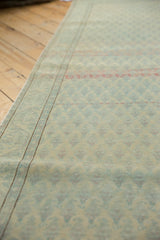 Vintage distressed Serbend runner with faded Mir Boteh design in powder blue, raspberry, and ivory abrashes.