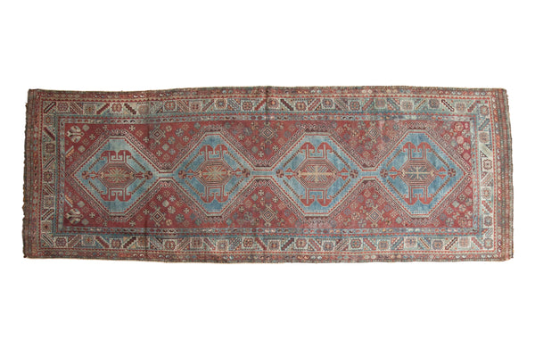 3.5x10.5 Vintage Distressed Qashqai Rug Runner // ONH Item ee003511