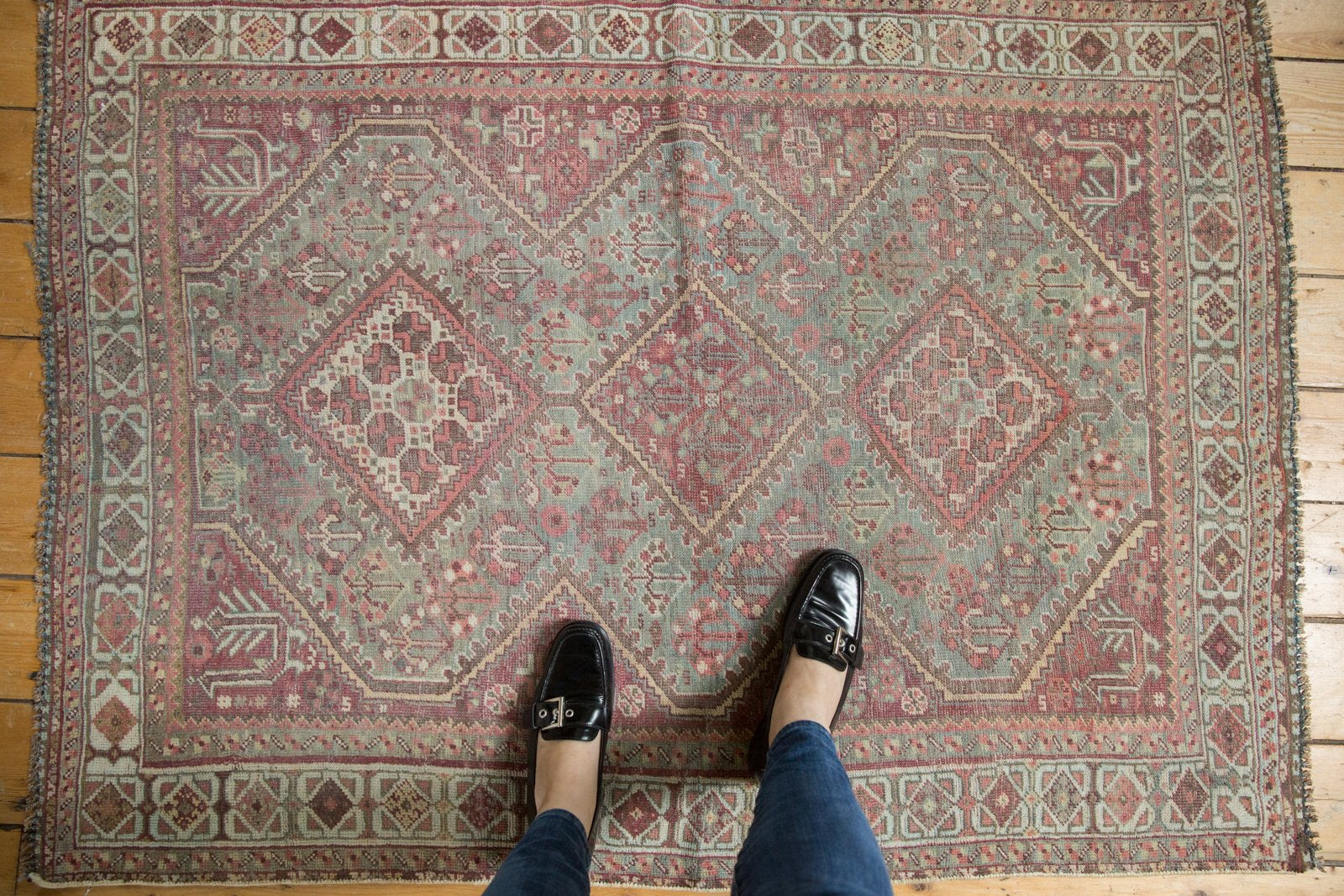 3.5x5 Vintage Distressed Shiraz Rug // ONH Item ee003523 Image 1