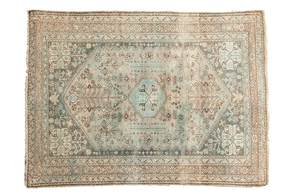 3.5x4.5 Vintage Distressed Abadeh Square Rug // ONH Item ee003526
