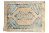 Vintage Distressed Sivas rug, geometric design in beige and faded indigo blue.
