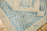 Distressed khaki and indigo blue geometric pattern detail of a vintage Sivas rug.