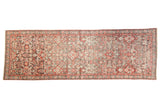 Antique Persian Malayer runner, allover Herati motif, brick red, blush, silver abrash, 2'5