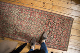 Allover Herati motif on an antique Malayer runner with dynamic abrash and even pile wear.