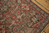 Corner of antique Malayer runner, brick red and oxidized silver Herati pattern, faint foundation.