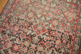 Antique Malayer runner: Herati motif in brick red, blush, oxidized silver, with abrash and texture.