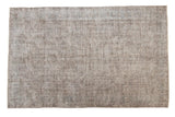 Distressed vintage Turkish Sparta carpet with muted silver, slate blue, charcoal tones, 5'8