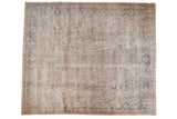 Vintage distressed hand-knotted Sparta carpet with allover faded tree of life motif in ivory, blue, and red.