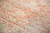 Textured wear revealing cherry red, dusty blue willow and tree-of-life Mahal patterns.