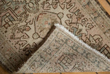 Hand-knotted Karaja rug reverse, showing worn knot heads, geometric patterns, and selvage.