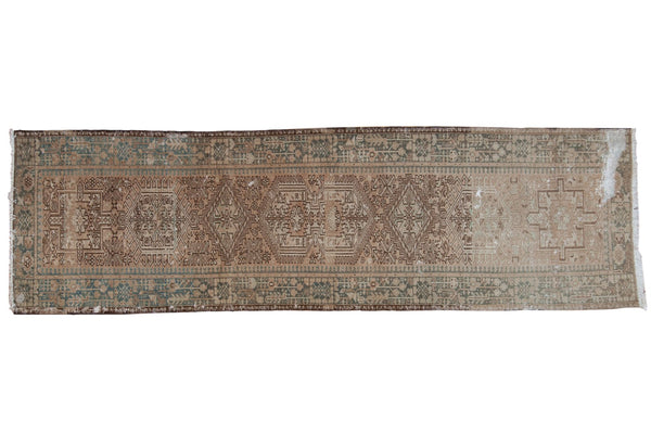 3x10.5 Vintage Distressed Karaja Rug Runner // ONH Item ee003585