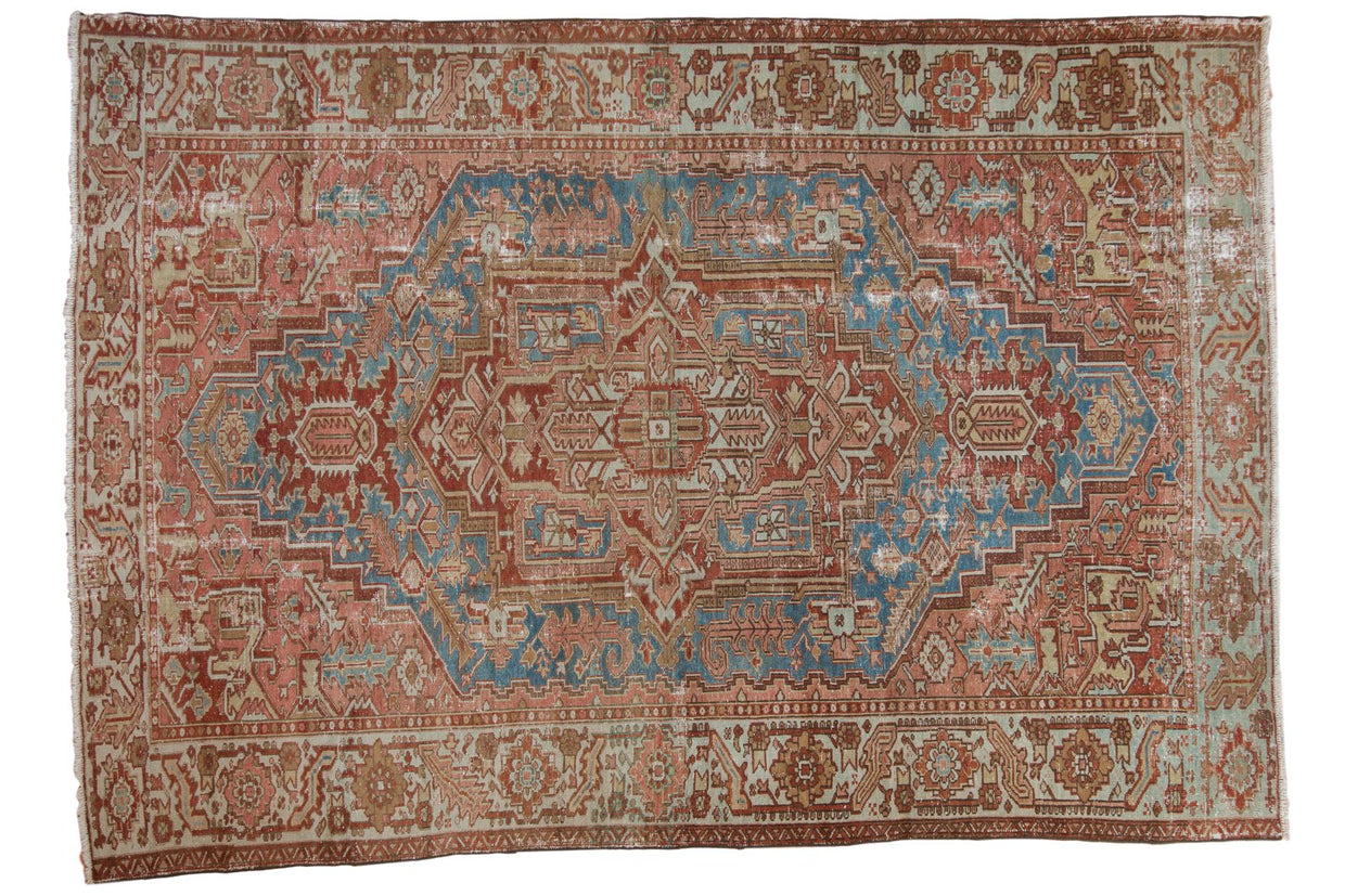 Vintage Distressed Karaja Carpet / ONH item ee003586