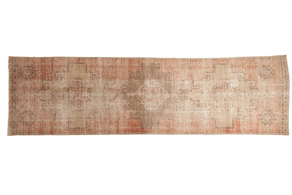3x10.5 Vintage Distressed Fragment Oushak Rug Runner // ONH Item ee003605