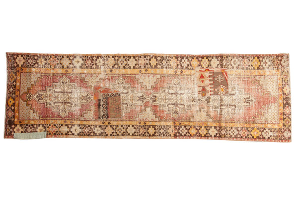 2.5x9 Vintage Distressed Patchwork Oushak Rug Runner // ONH Item ee003609