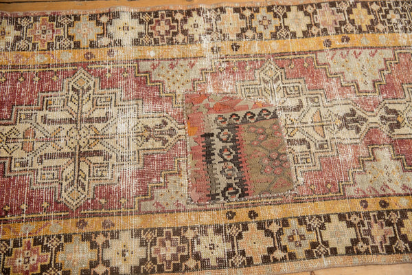 2.5x9 Vintage Distressed Patchwork Oushak Rug Runner // ONH Item ee003609 Image 5