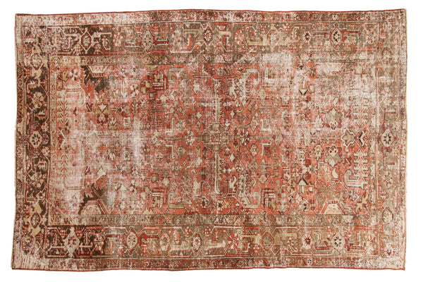 7x10.5 Vintage Distressed Heriz Carpet // ONH Item ee003616