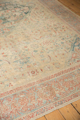 Antique Sultanabad rug detail: distressed allover Herati field with ornate leaf and floral border.