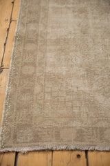Vintage Distressed Oushak rug runner, showcasing worn texture in muted beige and sand tones.