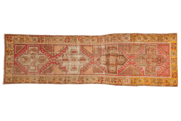 3x9.5 Vintage Distressed Oushak Rug Runner // ONH Item ee003629