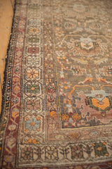 Antique Northwest Persian runner border design, tangerine, powder blue, green floral motifs, softened pile.
