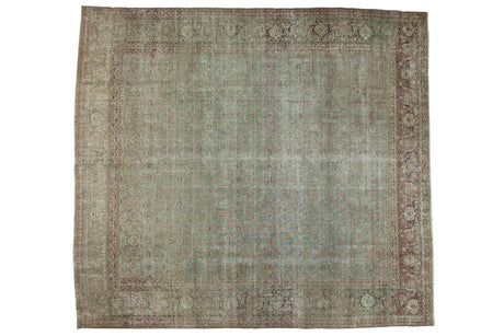 Vintage Distressed Tabriz Square Carpet / ONH item ee003635