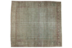 Vintage Distressed Tabriz Square Carpet / ONH item ee003635