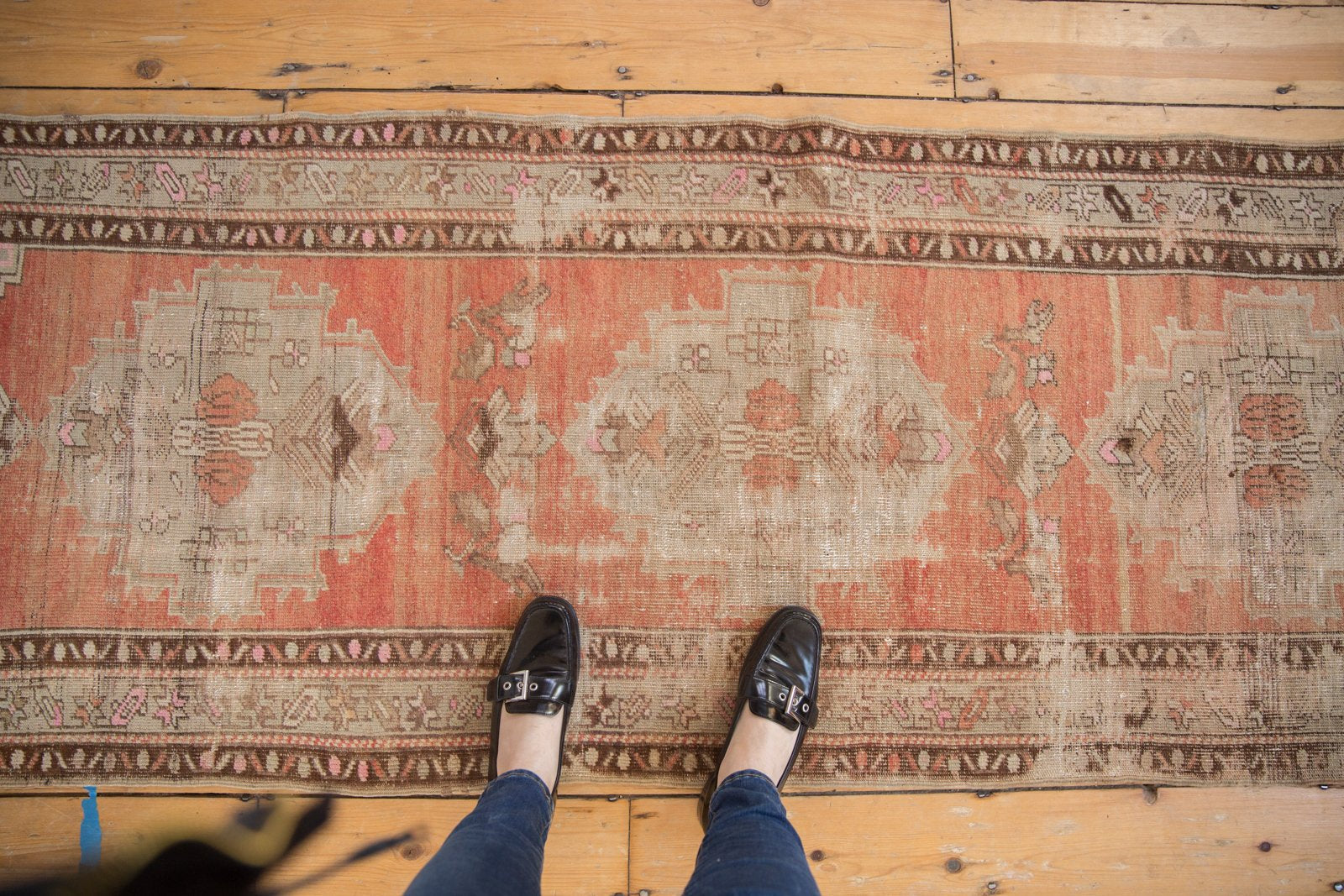 2.5x8 Vintage Distressed Oushak Rug Runner // ONH Item ee003636 Image 1