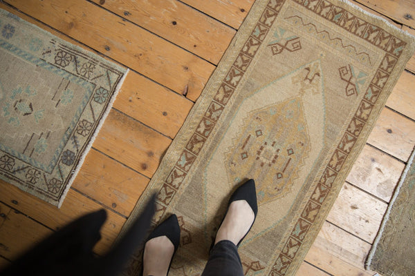 1.5x4 Vintage Distressed Oushak Rug Mat Runner // ONH Item ee003657 Image 1