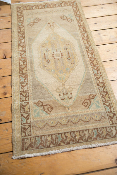 1.5x4 Vintage Distressed Oushak Rug Mat Runner // ONH Item ee003657 Image 2
