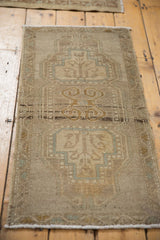 1.5x3.5 Vintage Distressed Oushak Rug Mat Runner // ONH Item ee003660 Image 5