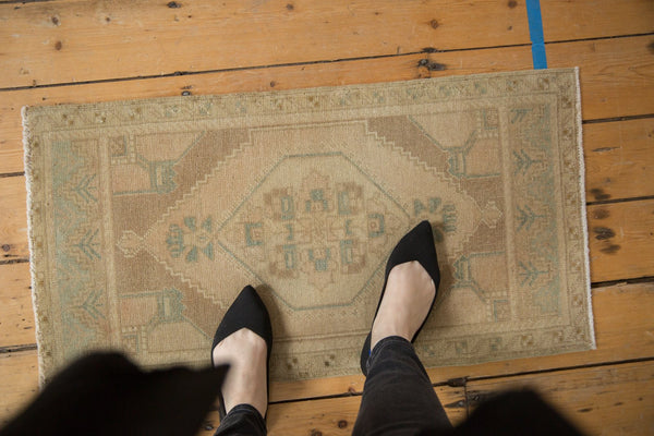 1.5x3 Vintage Distressed Oushak Rug Mat // ONH Item ee003669 Image 1