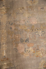 Faded mauve grey Art Deco design with distressed texture and visible wear.