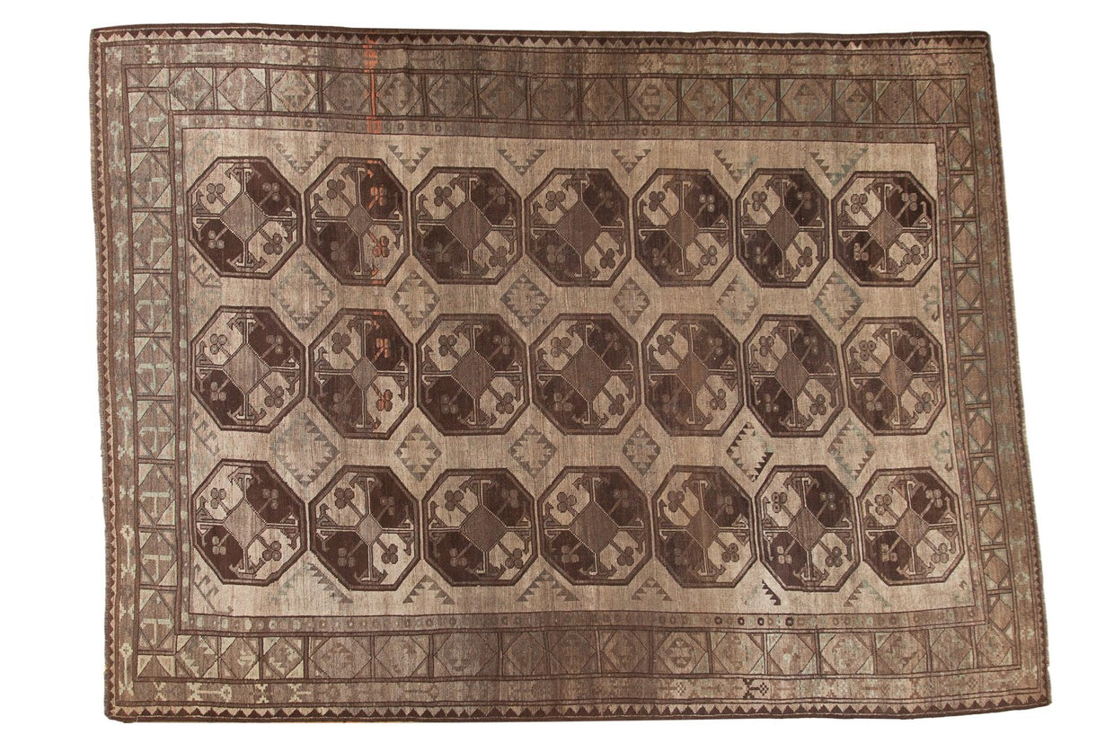 7x10 Vintage Distressed Ersari Carpet // ONH Item ee003685