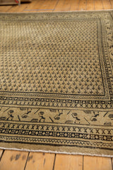 Distressed vintage Mir Sarouk, showing visible knot heads, Mir Boteh, and geometric border.