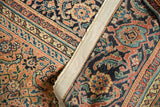 Secured side reveals Herati and Mahi Mahi patterns in navy, raspberry, and ivory.