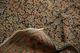Distressed Herati pattern, worn pile, and fringe of this antique Khorassan rug.