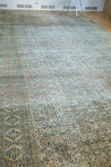 Distressed Khorassan runner showing mostly even wear to foundation, revealing muted Herati motif.
